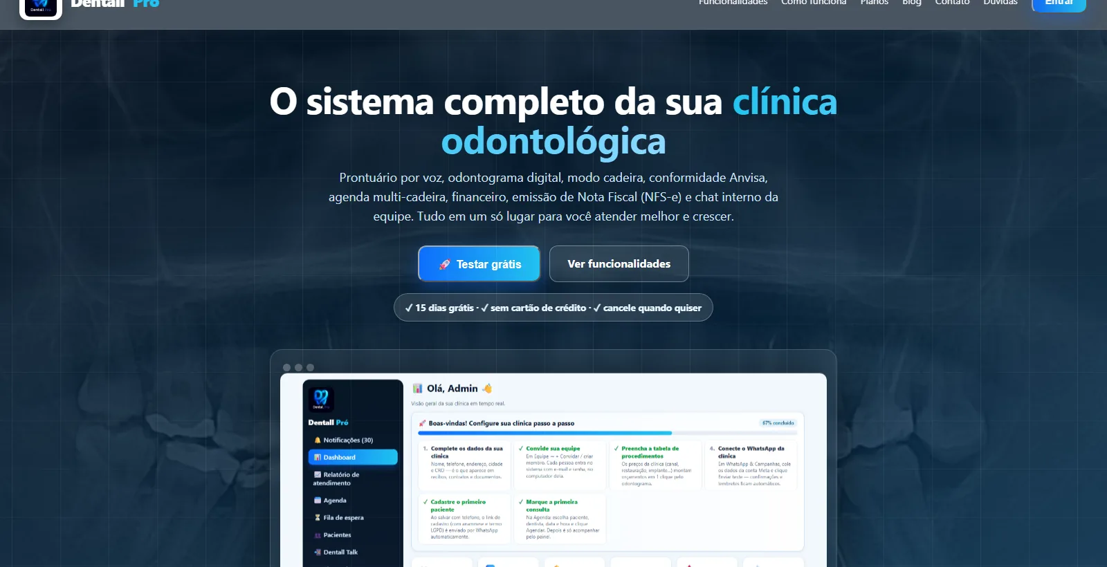 Dentall Pró — SaaS completo para clínicas odontológicas